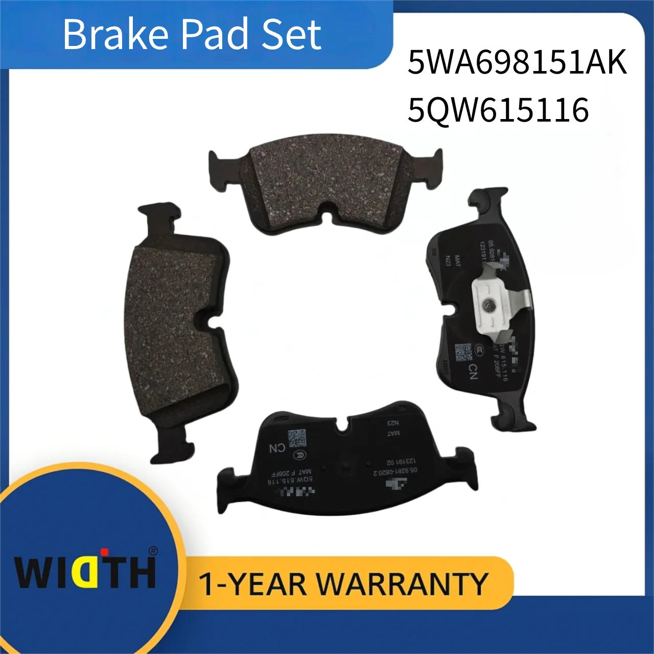 5WA698151AK 5QW615116 Brake Pad Set for VW Audi Skoda Seat | OE Replacement
5WA698151AK 5QW615116 Brake Pad Set for VW Audi Skoda Seat | OE Replacement