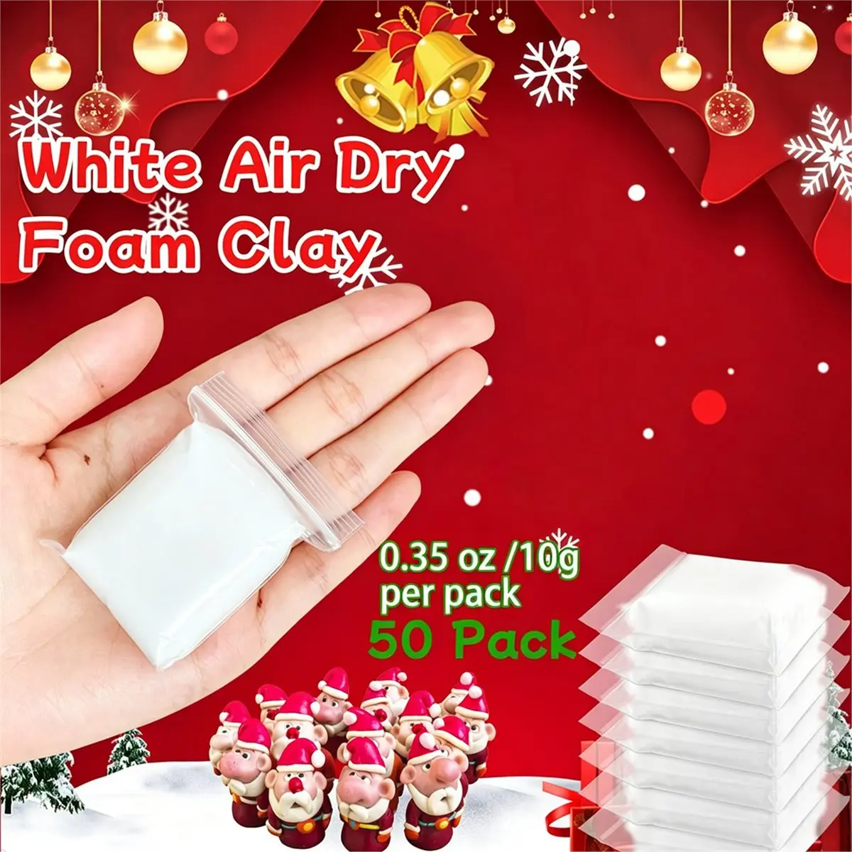50 Pack White Air Dry Clay,1.12lb Soft Molding Light Weight Air-dry Foam Clay Clay
50 Pack White Air Dry Clay,1.12lb Soft Molding Light Weight Air-dry Foam Clay Clay