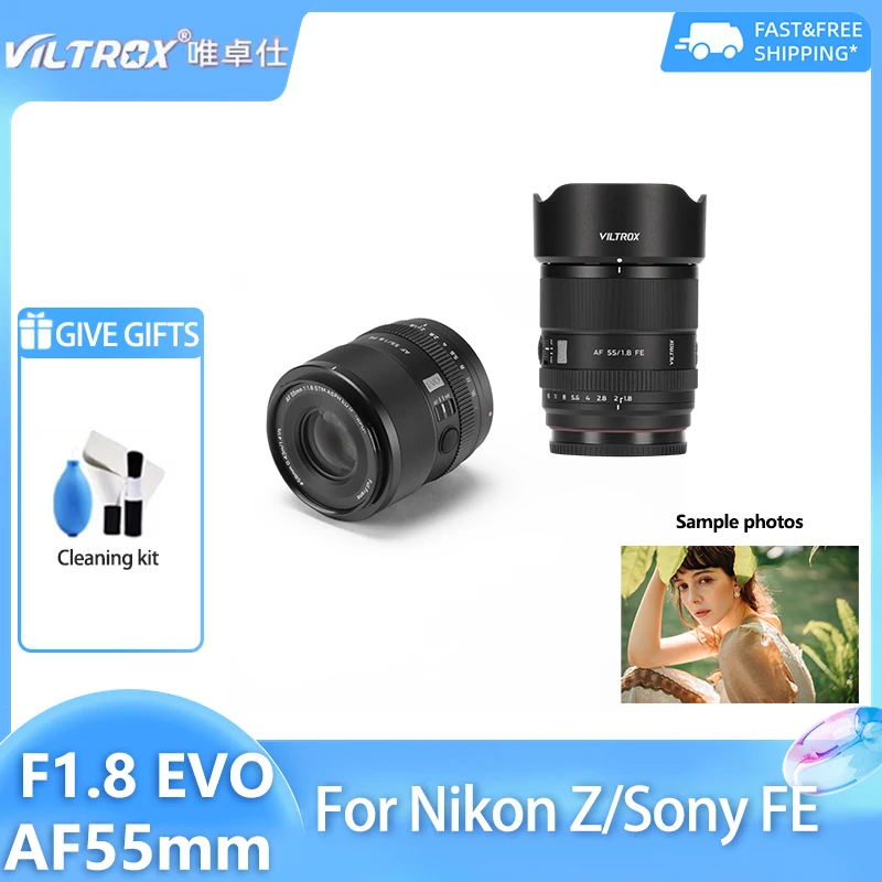 Viltrox 55mm F1.8 EVO Auto Focus Full Frame Large Aperture Humanistic Cameras Lens for Sony FE Mount A7III FX3 ZVE10 Nikon Z6
Viltrox 55mm F1.8 EVO Auto Focus Full Frame Large Aperture Humanistic Cameras Lens for Sony FE Mount A7III FX3 ZVE10 Nikon Z6