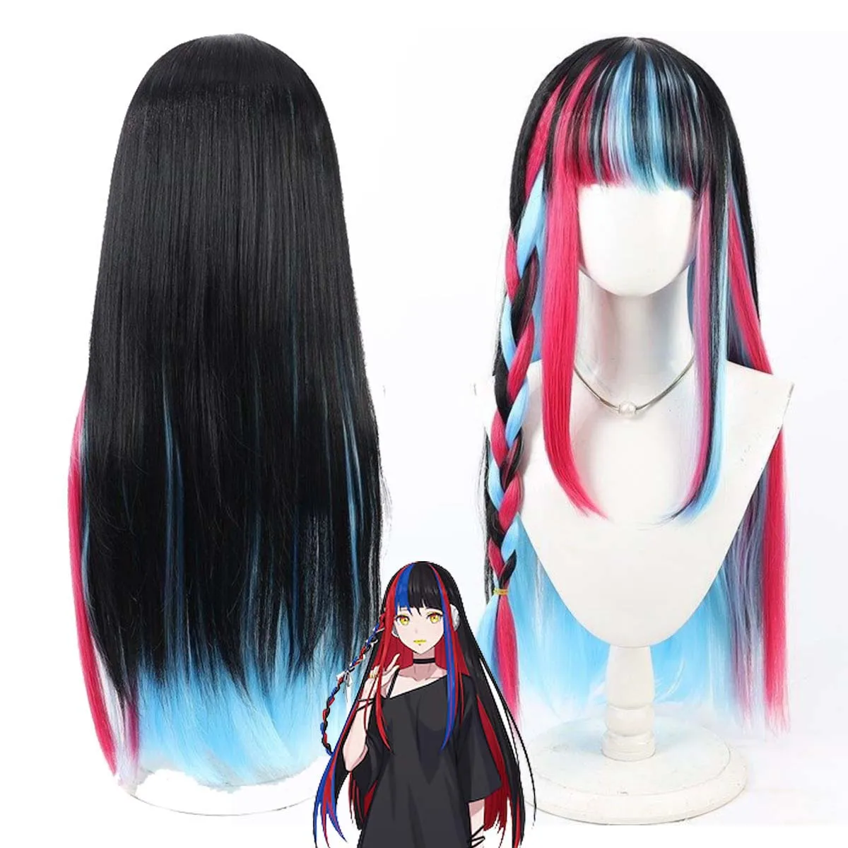 Women Youtube Vtuber virtual singer r Harusaruhi Cosplay Black Red Blue Long Synthetic Hair Wig
Women Youtube Vtuber virtual singer r Harusaruhi Cosplay Black Red Blue Long Synthetic Hair Wig