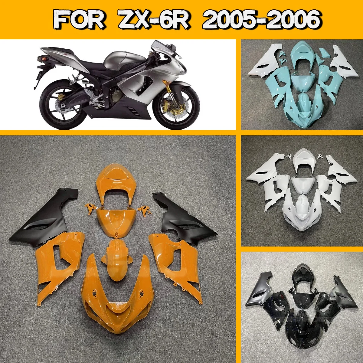Injection Fairings 2005 2006 ZX 6R Prime Fairing Kit New Style Custom Accessories for Kawasaki 05 06 ZX6R
Injection Fairings 2005 2006 ZX 6R Prime Fairing Kit New Style Custom Accessories for Kawasaki 05 06 ZX6R