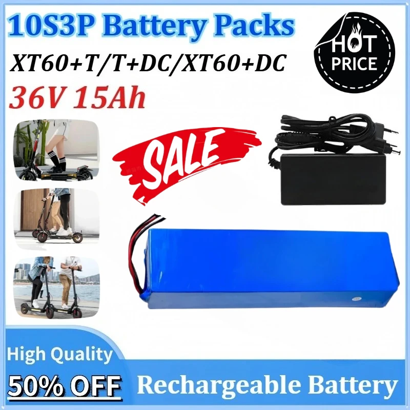 36V 15Ah Newly upgraded 18650 Li-ion Battery Pack with BMS 10S3P for Bicycles Scooters Motorcycles+42V2A Chg Built-in Battery
36V 15Ah Newly upgraded 18650 Li-ion Battery Pack with BMS 10S3P for Bicycles Scooters Motorcycles+42V2A Chg Built-in Battery