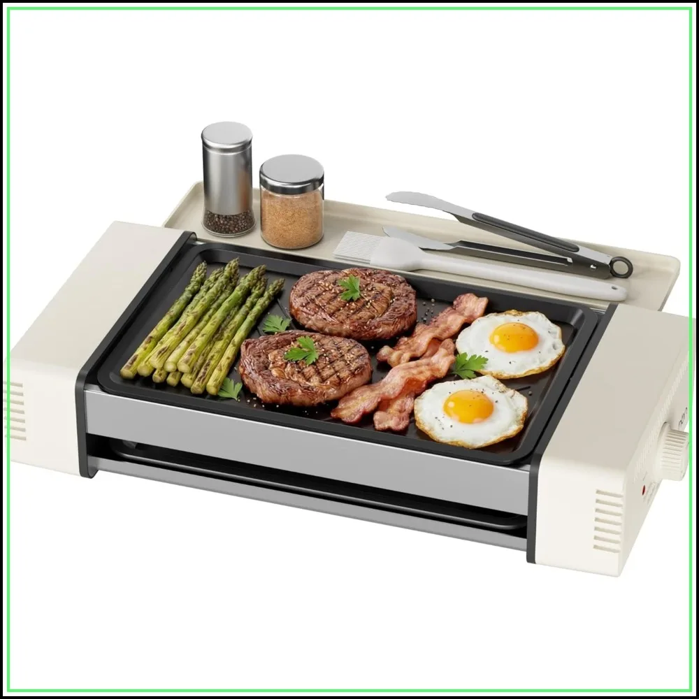 3-in-1 Smokeless Indoor Grill & Griddle, Korean BBQ Grill with Rack, Nonstick, Dishwasher Safe, 400°F
3-in-1 Smokeless Indoor Grill & Griddle, Korean BBQ Grill with Rack, Nonstick, Dishwasher Safe, 400°F