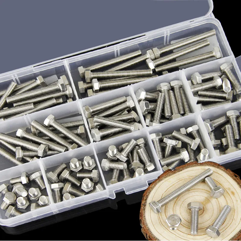 260Pcs/Set M3 M4 M5 M6 M8 304 Stainless Steel External Socket Head Cap Screws Hex Socket Furniture Bolts Kit
260Pcs/Set M3 M4 M5 M6 M8 304 Stainless Steel External Socket Head Cap Screws Hex Socket Furniture Bolts Kit
