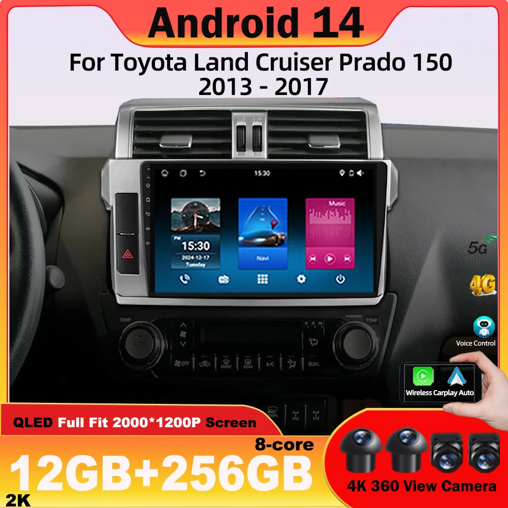 Автомагнитола на Android 14 для Toyota Land Cruiser Prado 150 2013-2017, мультимедийный видеоплеер с навигацией, головное устройство для Carplay NO 2Din
Автомагнитола на Android 14 для Toyota Land Cruiser Prado 150 2013-2017, мультимедийный видеоплеер с навигацией, головное устройство для Carplay NO 2Din
