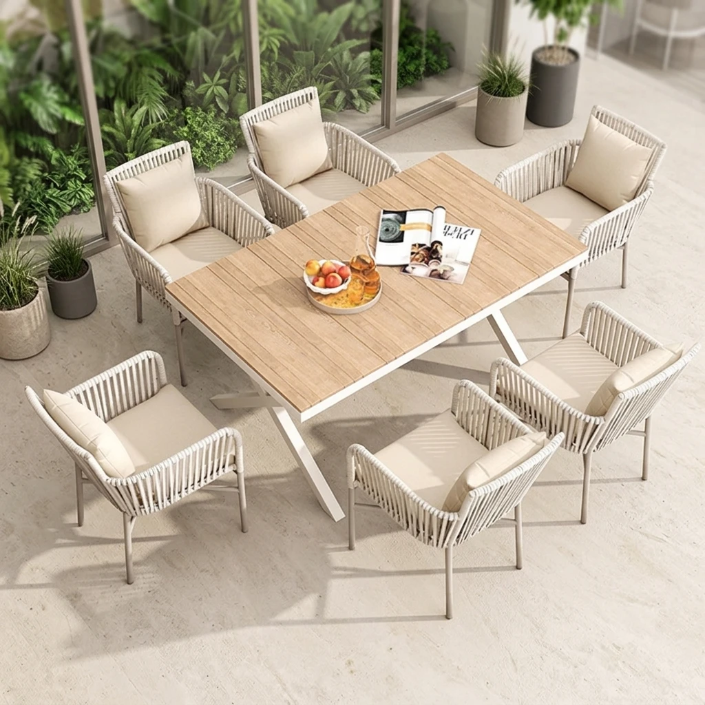 #KMJ Luxury Outdoor Furniture Modern Outdoor Dining Set Tables And Chairs 1 Table 6 Seaters High Quality Outdoor Furniture
#KMJ Luxury Outdoor Furniture Modern Outdoor Dining Set Tables And Chairs 1 Table 6 Seaters High Quality Outdoor Furniture