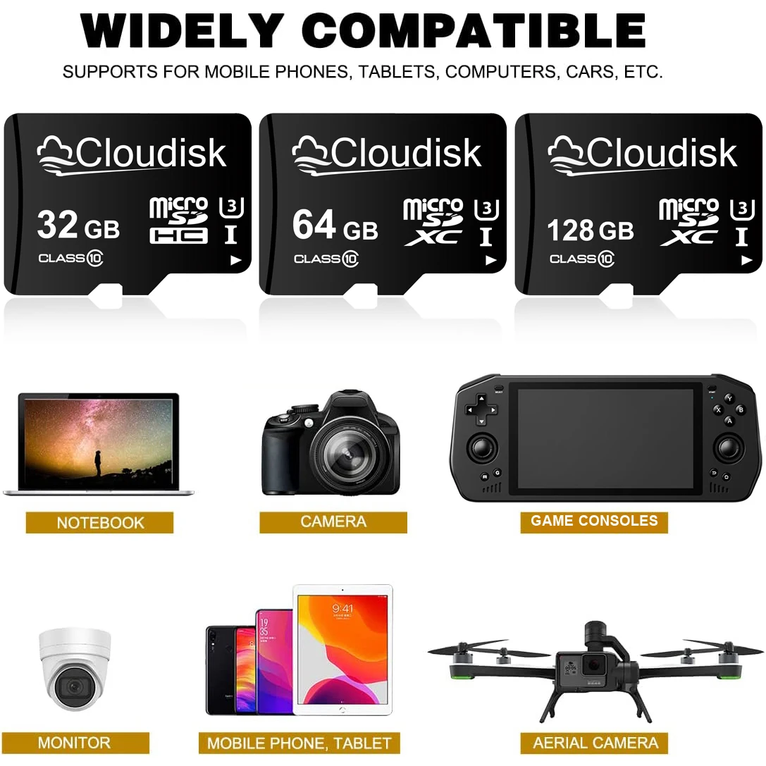Cloudisk Micro SD Memory Card U3 128GB 64GB 32GB 256GB V30 C10 16GB 8GB 4GB 2GB 1GB A1 Microsd Cards For Phone Tablet
Cloudisk Micro SD Memory Card U3 128GB 64GB 32GB 256GB V30 C10 16GB 8GB 4GB 2GB 1GB A1 Microsd Cards For Phone Tablet
