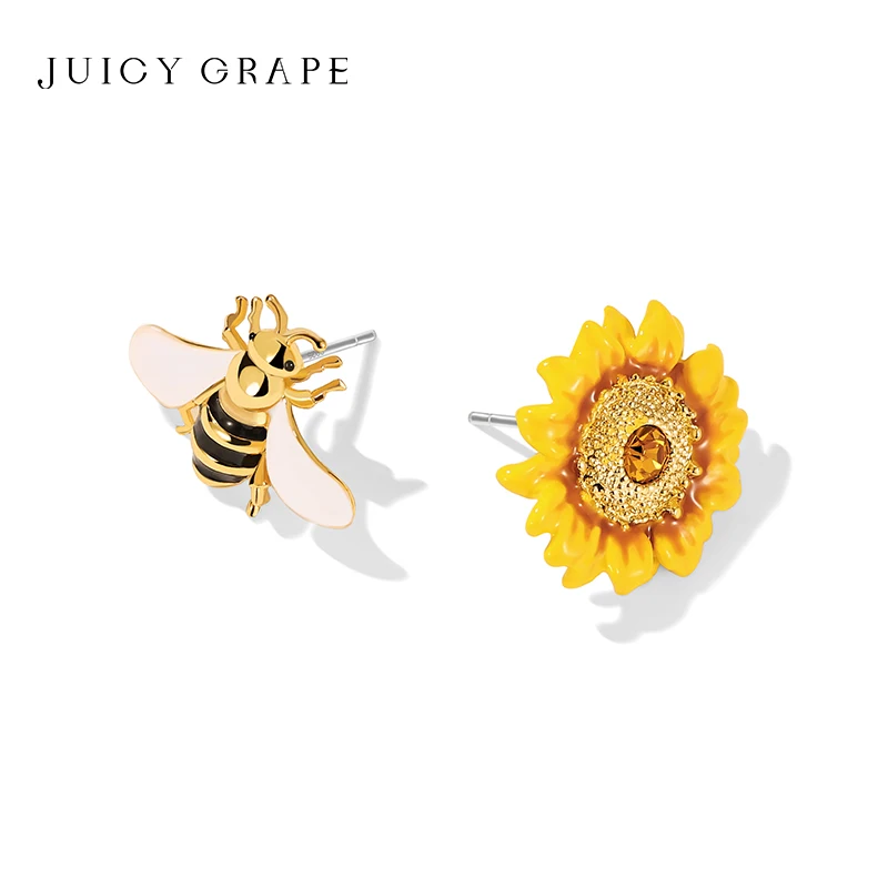 Juicy Grape Sunflower Stud Earrings Sterling Silver Stud Earrings Women's Enamel Fine Jewelry Bee Stud Earrings
Juicy Grape Sunflower Stud Earrings Sterling Silver Stud Earrings Women's Enamel Fine Jewelry Bee Stud Earrings