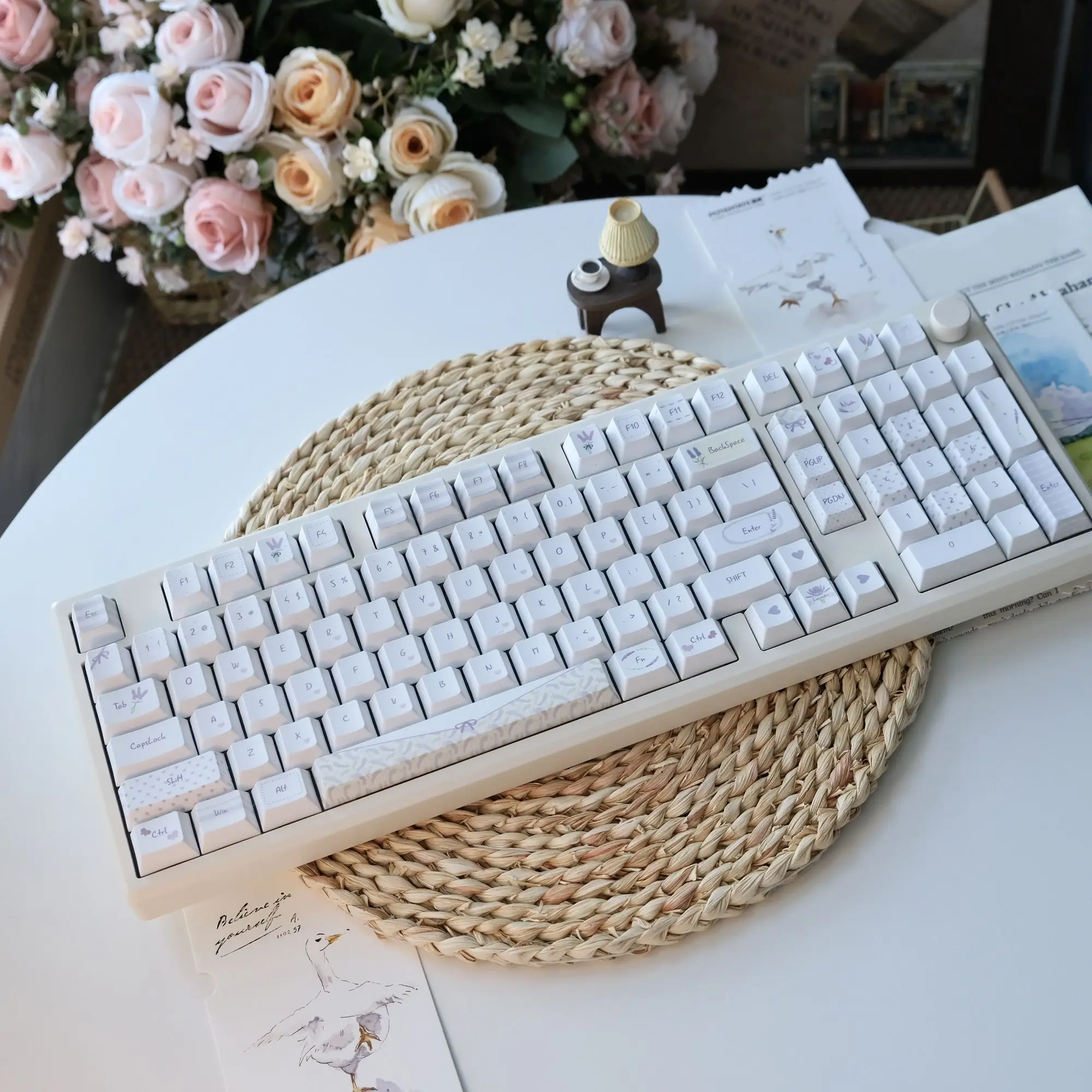 Original lavender keycap 144 keys New original factory height thickened PBT sublimation mechanical keyboard cap
Original lavender keycap 144 keys New original factory height thickened PBT sublimation mechanical keyboard cap