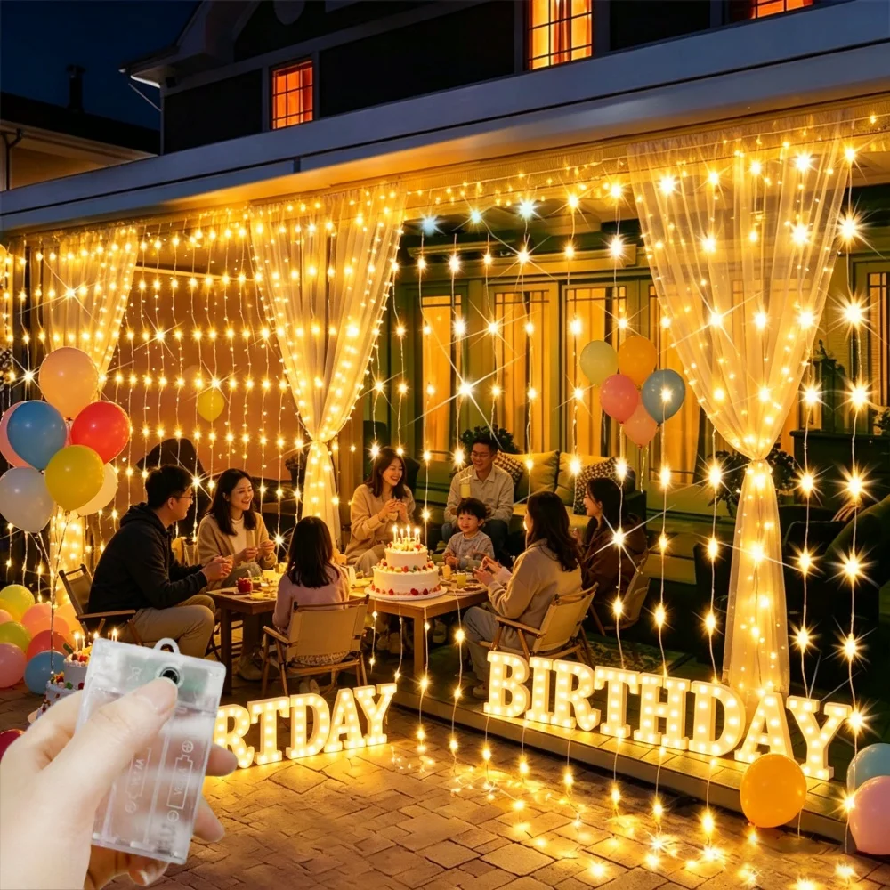 1pc LED Curtain String Lights Bedroom Christmas Garland Fairy Light Wedding Party Xmas Home Decoration Battery Powered
1pc LED Curtain String Lights Bedroom Christmas Garland Fairy Light Wedding Party Xmas Home Decoration Battery Powered