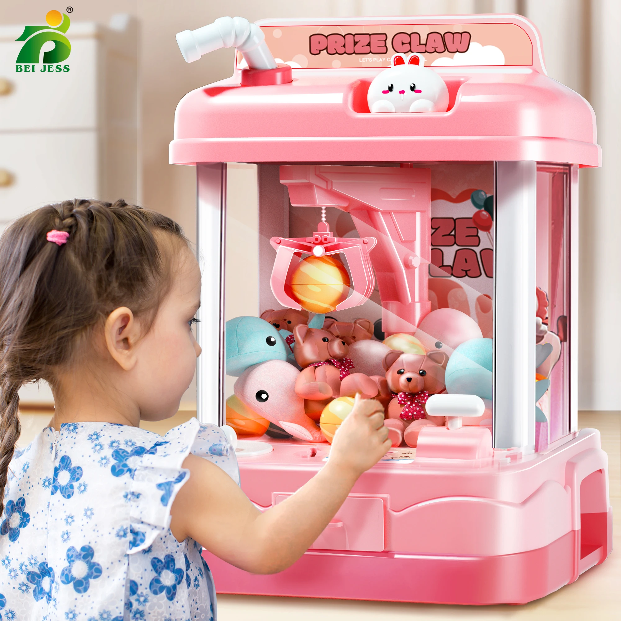 Kids Arcade Machine Doll Children Mini Coin Claw Gashapon Candy Interaction Game With Music and Light Toy for Girl 3 Year Gifts
Kids Arcade Machine Doll Children Mini Coin Claw Gashapon Candy Interaction Game With Music and Light Toy for Girl 3 Year Gifts