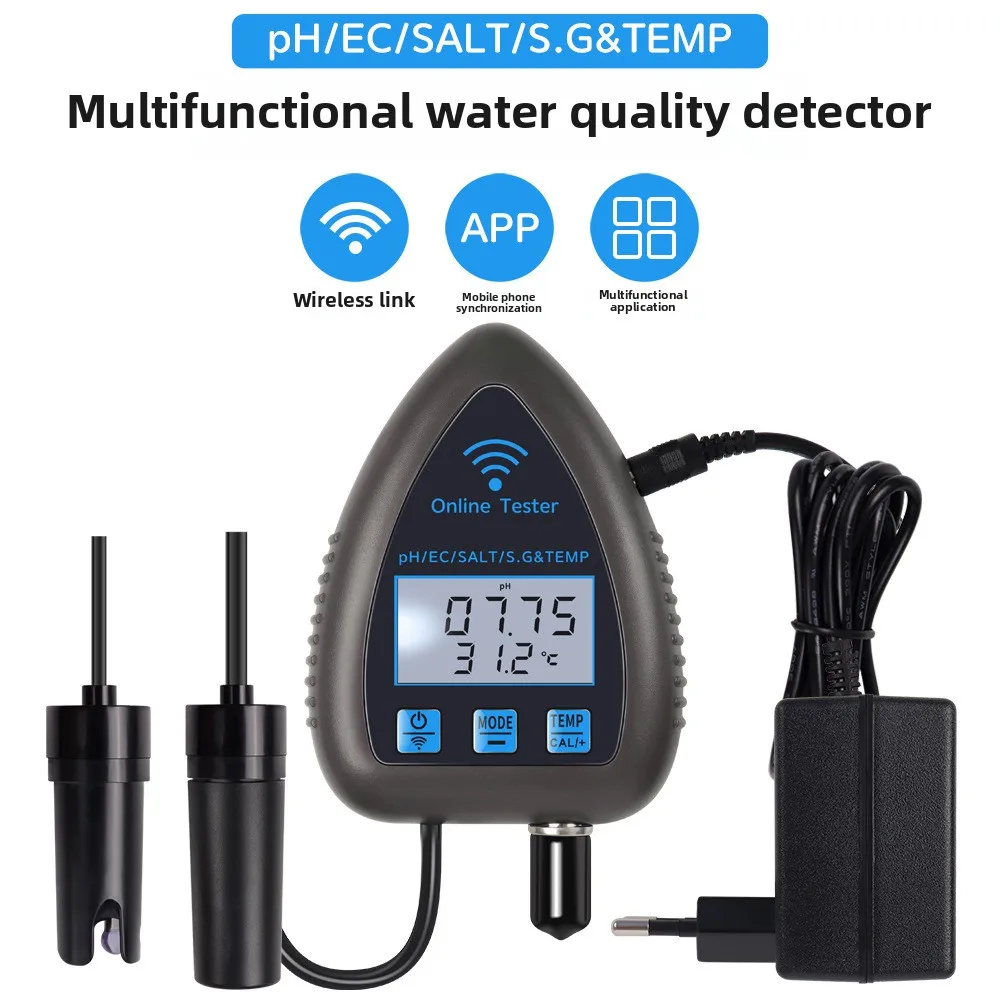 New WIFI TUYA Water Quality Online Monitor PH EC S.G Salinity Seawater Aquaculture Tester EC SALT S.G TEMP
New WIFI TUYA Water Quality Online Monitor PH EC S.G Salinity Seawater Aquaculture Tester EC SALT S.G TEMP