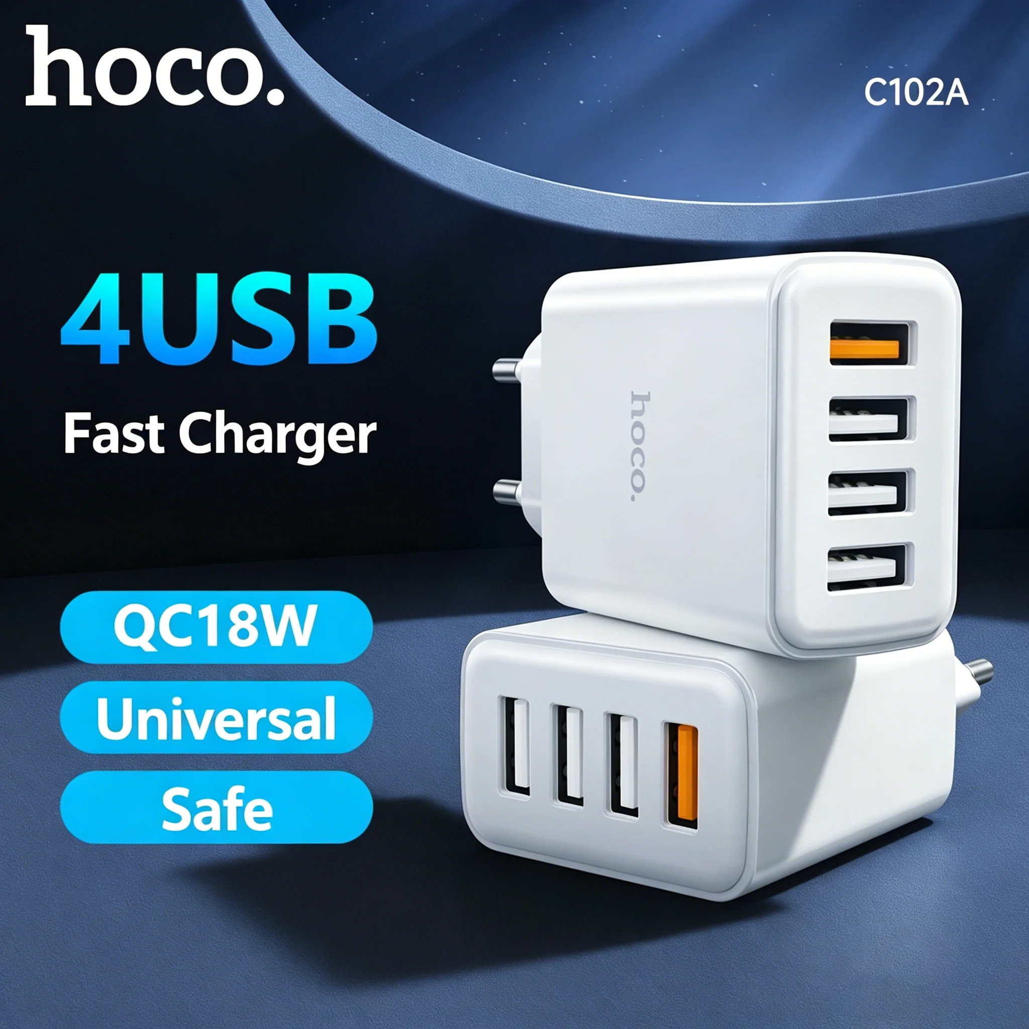 Зарядное устройство HOCO EU Plug с 4 портами USB, быстрая зарядка QC3.0 18W, USB A, адаптер для мобильных телефонов, подходит для iPhone, Samsung, Xiaomi
Зарядное устройство HOCO EU Plug с 4 портами USB, быстрая зарядка QC3.0 18W, USB A, адаптер для мобильных телефонов, подходит для iPhone, Samsung, Xiaomi