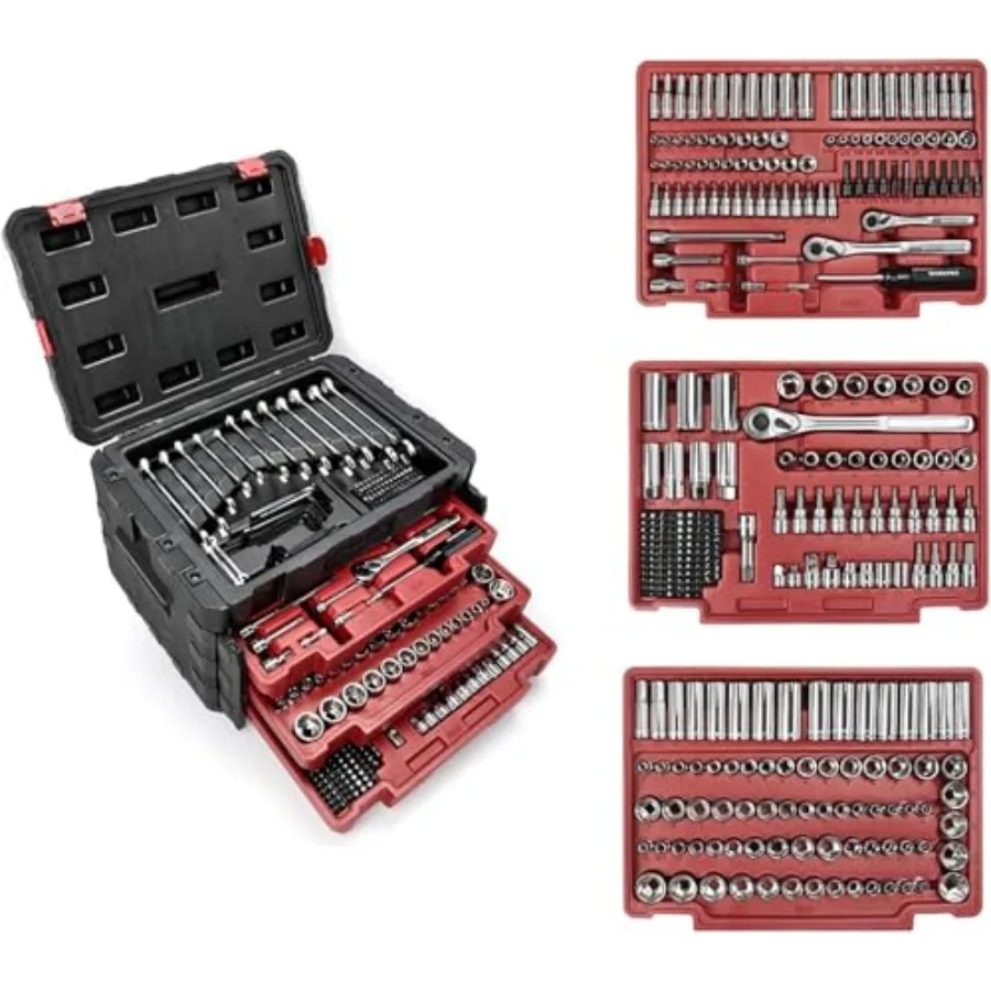 WORKPRO 450-Piece Drive Socket Set 1/2 1/4 3/8 CR-V Metric and Imperial with Quick-Release Ratchet Wrench Spanners Bits Set Mec
WORKPRO 450-Piece Drive Socket Set 1/2 1/4 3/8 CR-V Metric and Imperial with Quick-Release Ratchet Wrench Spanners Bits Set Mec
