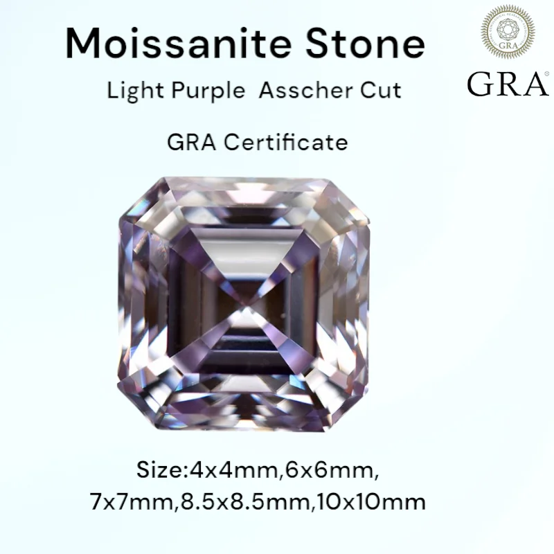Муассанит огранки Asscher, светло-фиолетовый камень с сертификатом GRA, тестер бриллиантов, драгоценные камни для изготовления ювелирных изделий
Муассанит огранки Asscher, светло-фиолетовый камень с сертификатом GRA, тестер бриллиантов, драгоценные камни для изготовления ювелирных изделий