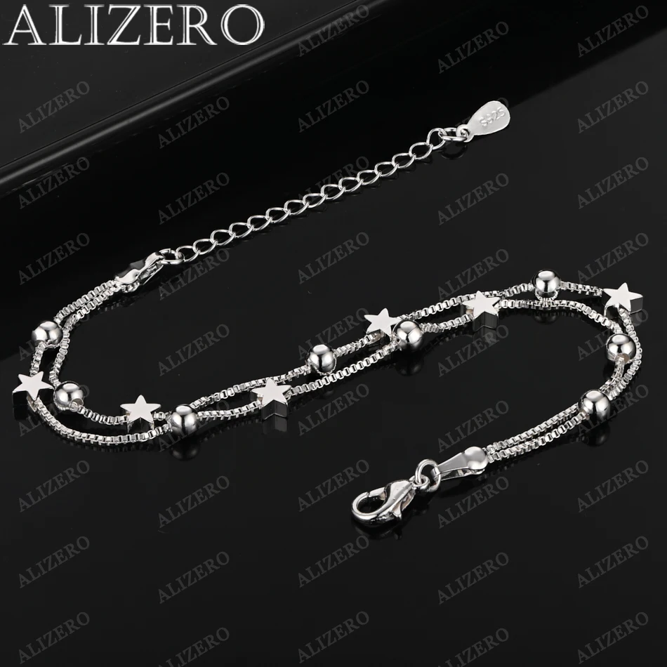 ALIZERO 925 Sterling Silver Bracelet Beads Stars Bracelets For Women Fashion Party Fine Jewelry Holiday Gifts
ALIZERO 925 Sterling Silver Bracelet Beads Stars Bracelets For Women Fashion Party Fine Jewelry Holiday Gifts