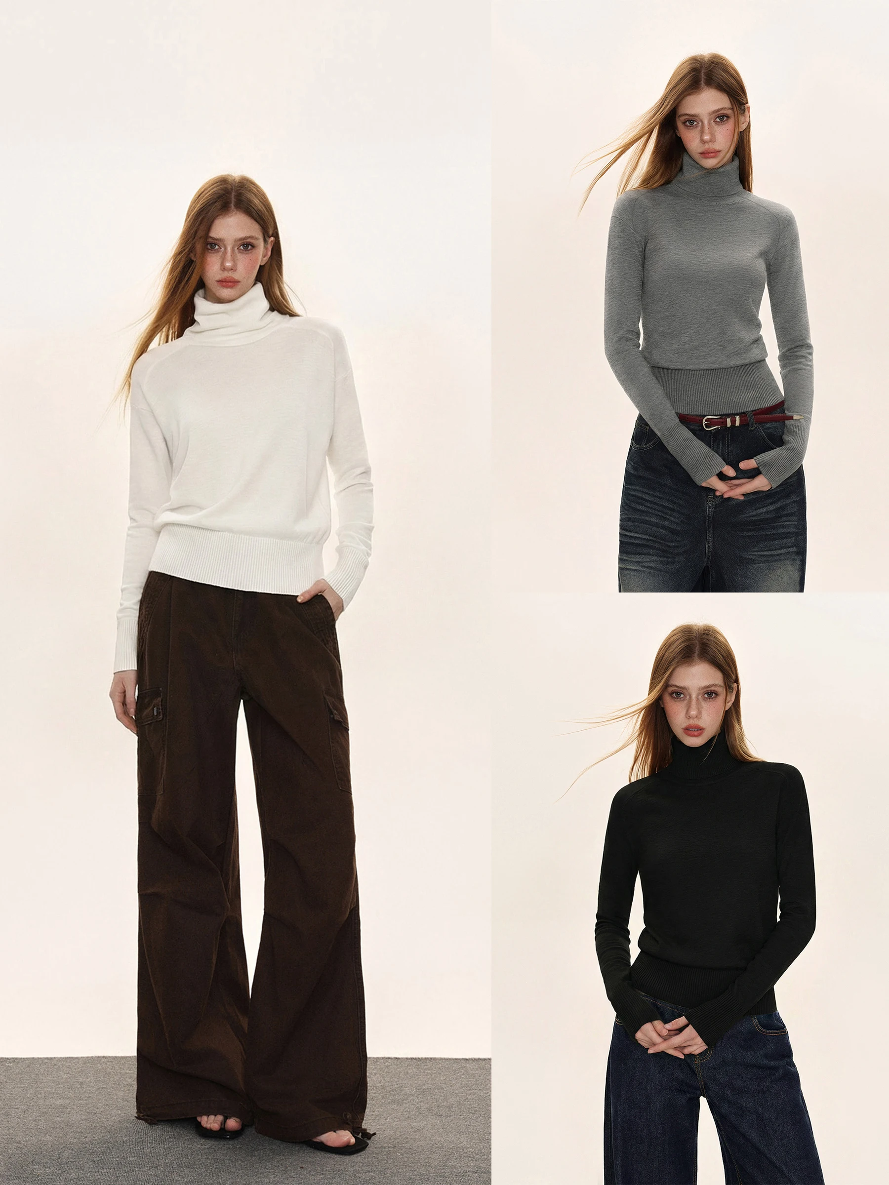 November American High Collar Knitted Long Sleeve Women's Base Layer Sweater Slimming Waist Cinched Winter Thermal Top
November American High Collar Knitted Long Sleeve Women's Base Layer Sweater Slimming Waist Cinched Winter Thermal Top