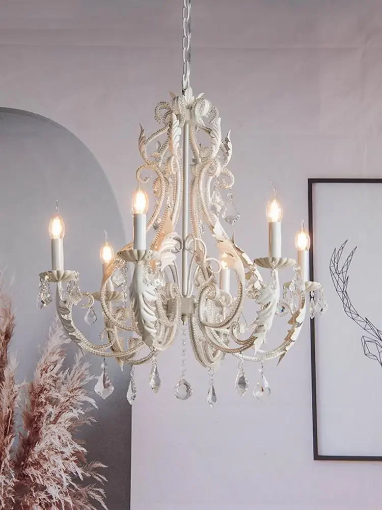 French Luxury Crystal Chandelier White Iron Pendant Light for Dining Room Living Room Bedroom Kids Room Decor
French Luxury Crystal Chandelier White Iron Pendant Light for Dining Room Living Room Bedroom Kids Room Decor
