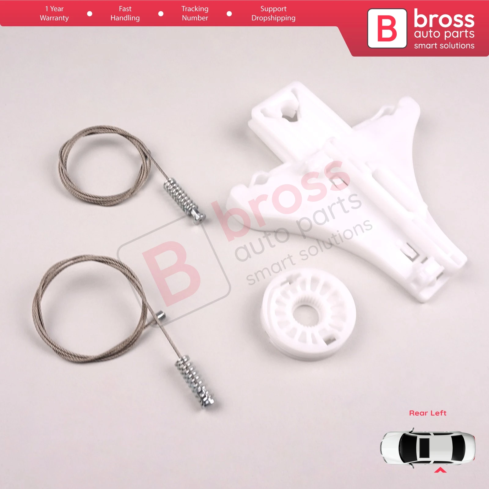 BWR620 Electric Window Regulator Repair Kit Rear Left Door for VW Golf MK4 1997-2006 Jetta Bora A4 1J 1998-2006 4/5 Dr 1J4839461
BWR620 Electric Window Regulator Repair Kit Rear Left Door for VW Golf MK4 1997-2006 Jetta Bora A4 1J 1998-2006 4/5 Dr 1J4839461