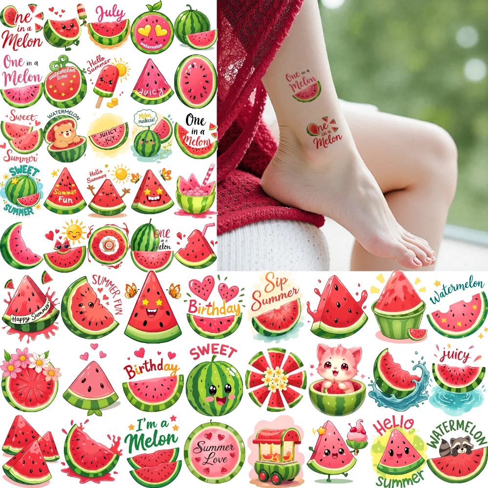 63pcs Temporary Tattoo Summer Stickers Cartoon Watermelon Stickers Waterproof Long-lasting Body Stickers For Men Adults
63pcs Temporary Tattoo Summer Stickers Cartoon Watermelon Stickers Waterproof Long-lasting Body Stickers For Men Adults
