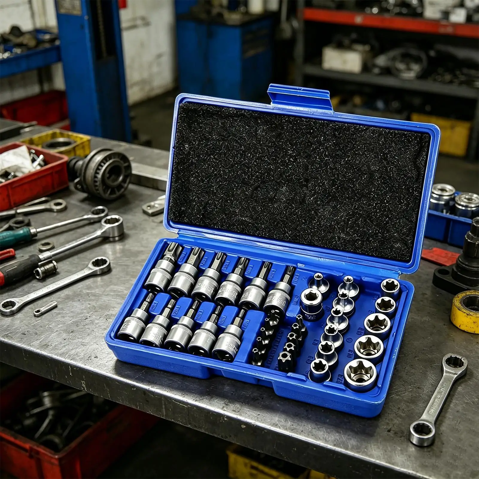 E-Type Socket and Wrench Set 34Pcs/set Car Repair Spanner Kit Auto Repair Socket Wrench Kit for Motorcycle Truck Automotive
E-Type Socket and Wrench Set 34Pcs/set Car Repair Spanner Kit Auto Repair Socket Wrench Kit for Motorcycle Truck Automotive