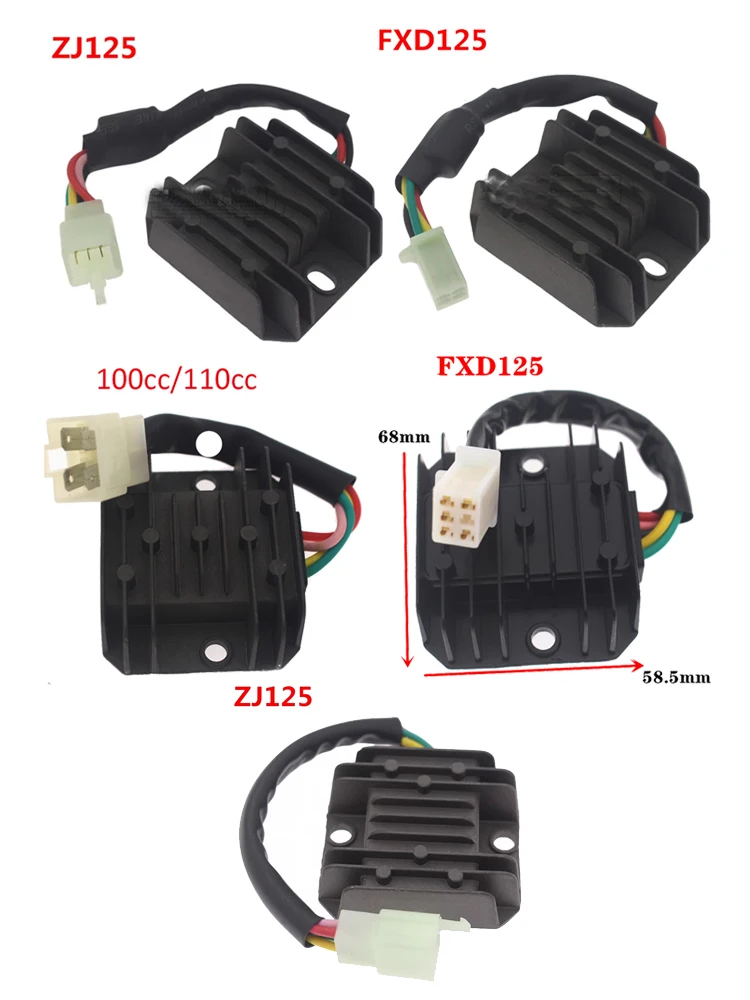 Motorcycle Rectifier Regulator for Honda Lifan Loncin Dayang Haojin Sanlg CG125 ZJ125 LX125 HJ125 4/5/6 Wires Voltage adjuster
Motorcycle Rectifier Regulator for Honda Lifan Loncin Dayang Haojin Sanlg CG125 ZJ125 LX125 HJ125 4/5/6 Wires Voltage adjuster