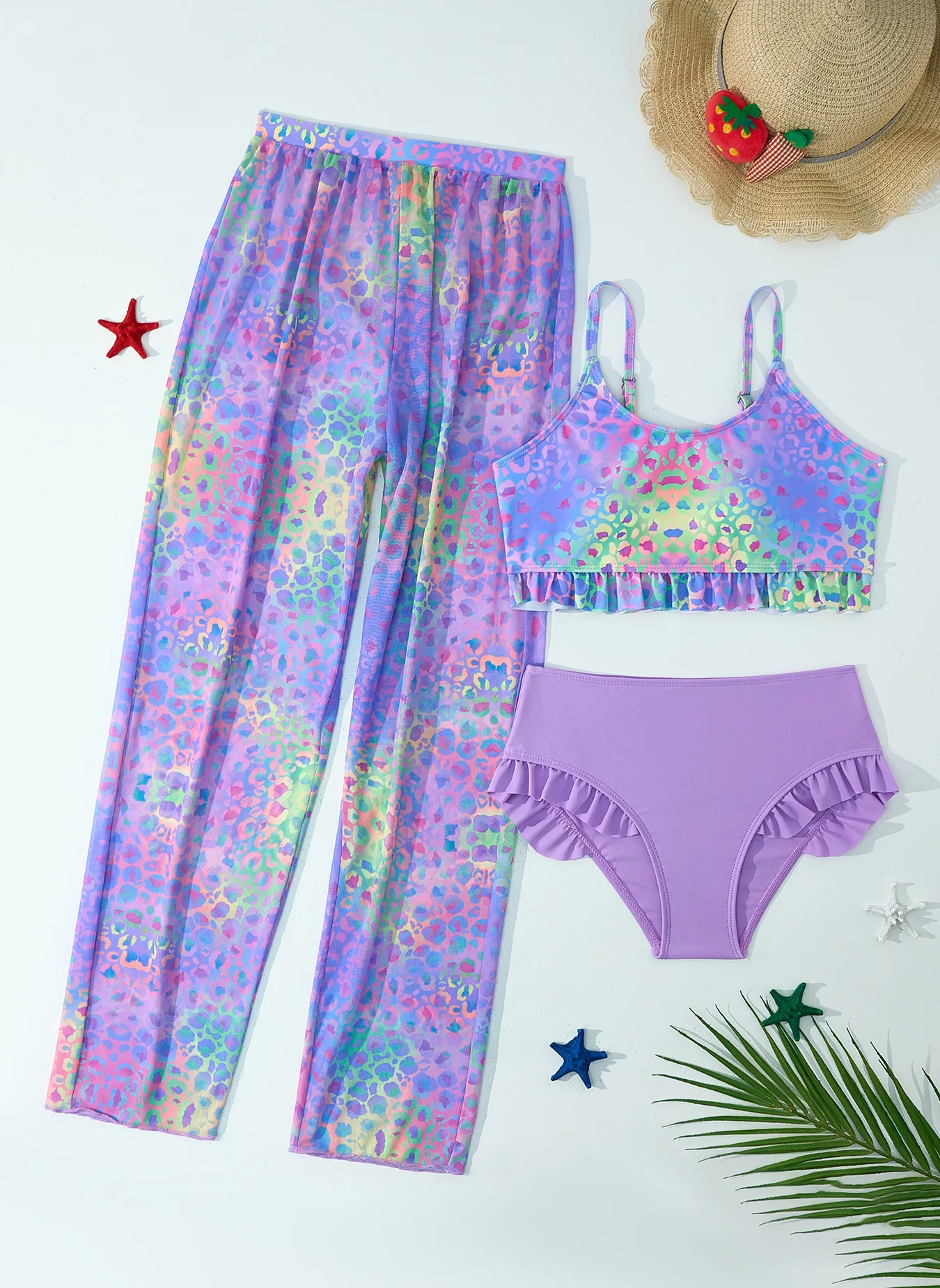 Girls 3pack Ruffle High Waist Bikini Kids Swimsuit with Pants 7-12 Years Children's Swimwear 2024 Teenagers Bathing Suit Purple
Girls 3pack Ruffle High Waist Bikini Kids Swimsuit with Pants 7-12 Years Children's Swimwear 2024 Teenagers Bathing Suit Purple