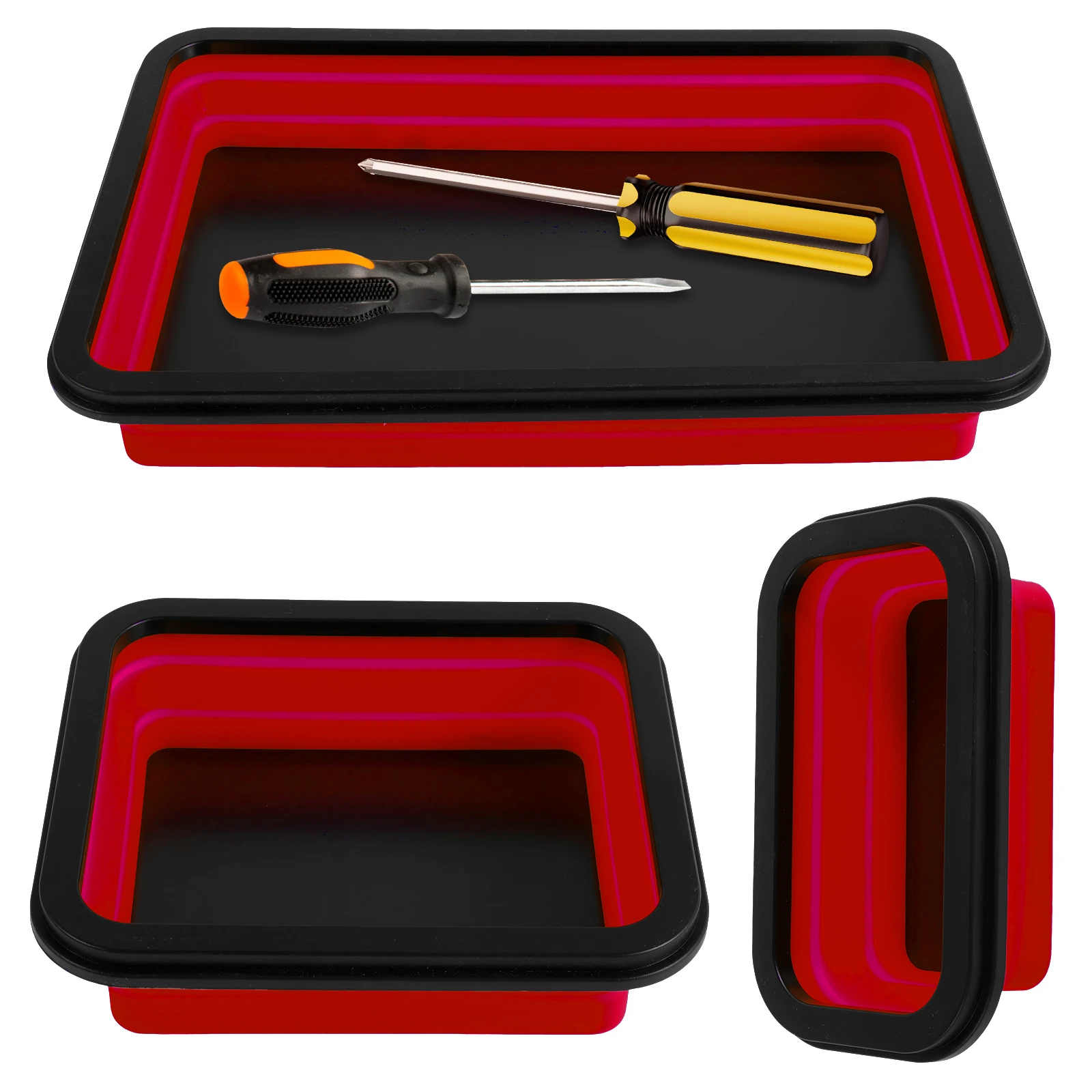 3 Pcs 3 Sizes Collapsible Magnetic Parts Trays Set Silicone Screws Tool Storage Box Organizer for Bolts Nuts Washers Small Metal
3 Pcs 3 Sizes Collapsible Magnetic Parts Trays Set Silicone Screws Tool Storage Box Organizer for Bolts Nuts Washers Small Metal