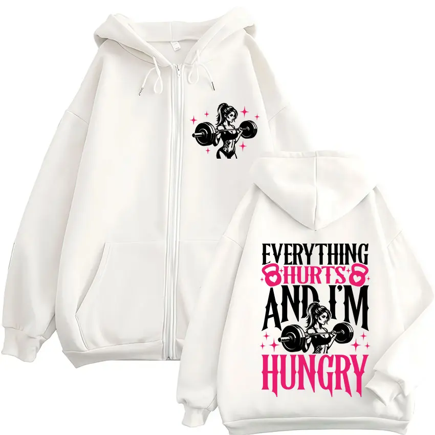 Толстовка на молнии Everything Hurts and I'm Hungry для мужчин и женщин, повседневная модная толстовка большого размера для спортзала, пальто, флисовая одежда, толстовки
Толстовка на молнии Everything Hurts and I'm Hungry для мужчин и женщин, повседневная модная толстовка большого размера для спортзала, пальто, флисовая одежда, толстовки