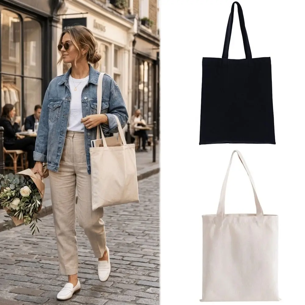 New Cotton Canvas Canvas Bag Large Capacity Reusable Handbag Eco Friendly Long Handle DIY Shoulder Bag For Grocery Shopping
New Cotton Canvas Canvas Bag Large Capacity Reusable Handbag Eco Friendly Long Handle DIY Shoulder Bag For Grocery Shopping