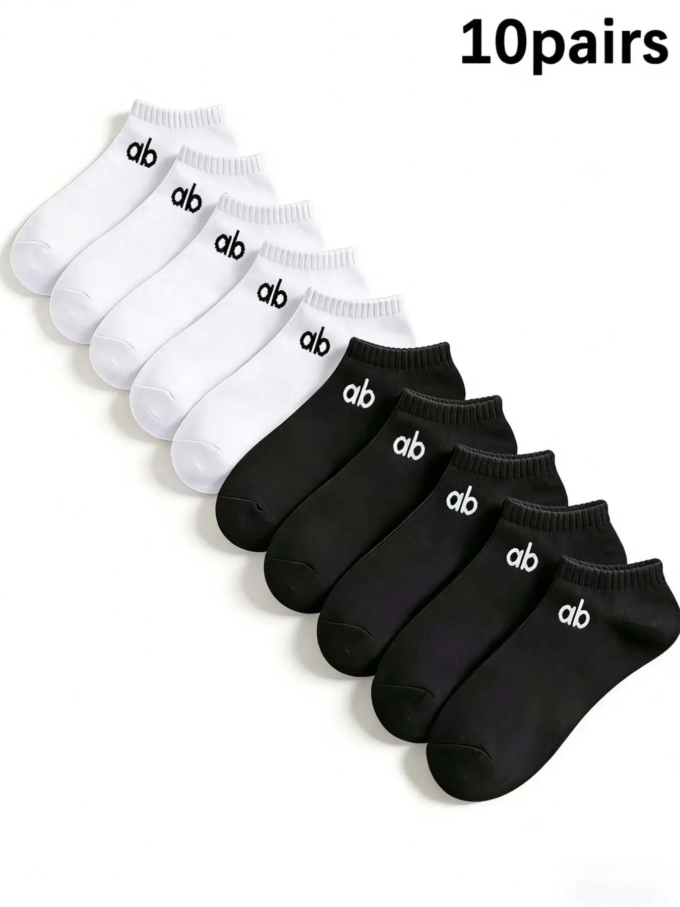 10 Pairs Unisex Ankle Socks Men Women Breathable Soft Casual Boat Socks Solid Color Letter Low Cut Short Socks Spring Summer Daily Wear Sweat-Absorbent Athletic Sport Socks
10 Pairs Unisex Ankle Socks Men Women Breathable Soft Casual Boat Socks Solid Color Letter Low Cut Short Socks Spring Summer Daily Wear Sweat-Absorbent Athletic Sport Socks