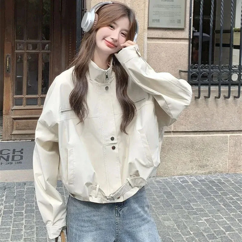 American Ladies Long Sleeves Casual Coat Spring Autumn Women Patchwork Loose Outwear Female Fashion Zipper Workwear Short Jacket
American Ladies Long Sleeves Casual Coat Spring Autumn Women Patchwork Loose Outwear Female Fashion Zipper Workwear Short Jacket