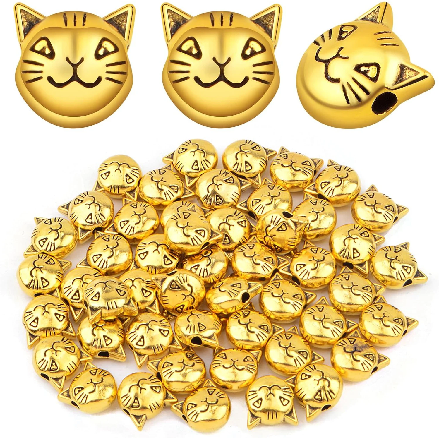 50 штук бусин в форме кошачьей головы, тибетские бусины-разделители из сплава, бусины-шармы в виде головы животного для изготовления браслетов, ожерелий, серег своими руками
50 штук бусин в форме кошачьей головы, тибетские бусины-разделители из сплава, бусины-шармы в виде головы животного для изготовления браслетов, ожерелий, серег своими руками