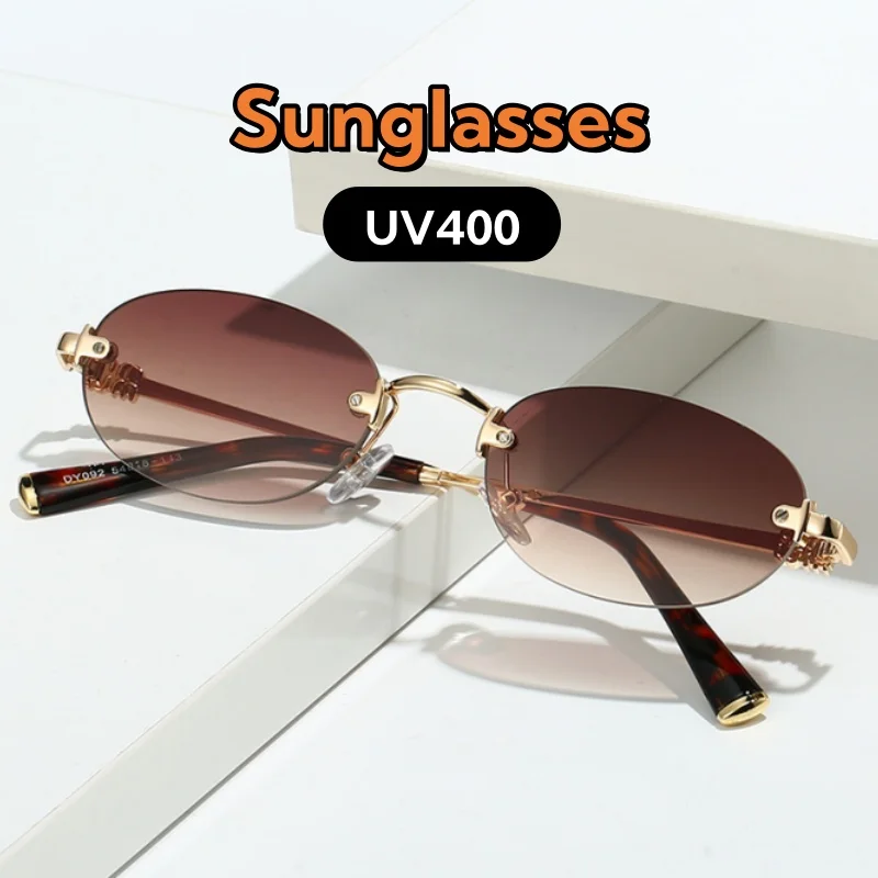 Trendy Oval Frameless Sunglasses Temperament Girl Personality UV400 Protection High Quality Walk The Show Shades Glasses
Trendy Oval Frameless Sunglasses Temperament Girl Personality UV400 Protection High Quality Walk The Show Shades Glasses