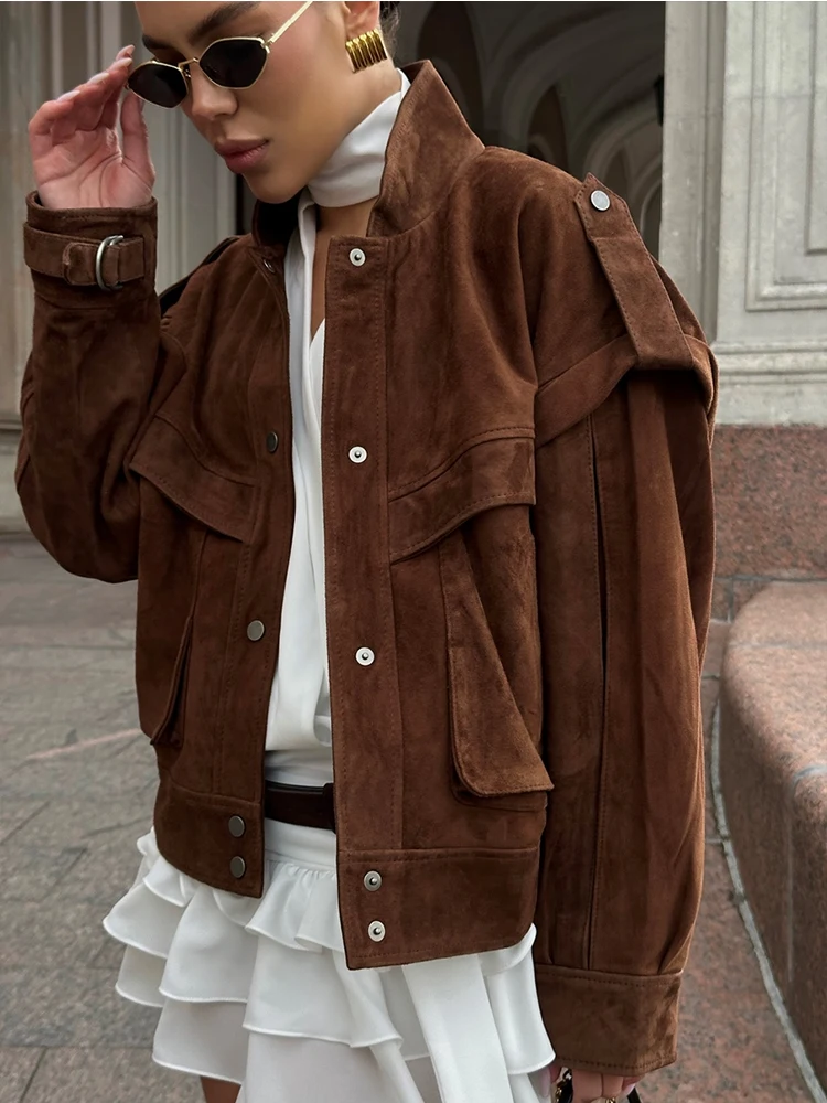 Women's Suede Jacket Short Coats 2025 Autumn winter Fashion Long Sleeve Zipper Jackets Women Casual Loose New In Outerwears
Women's Suede Jacket Short Coats 2025 Autumn winter Fashion Long Sleeve Zipper Jackets Women Casual Loose New In Outerwears