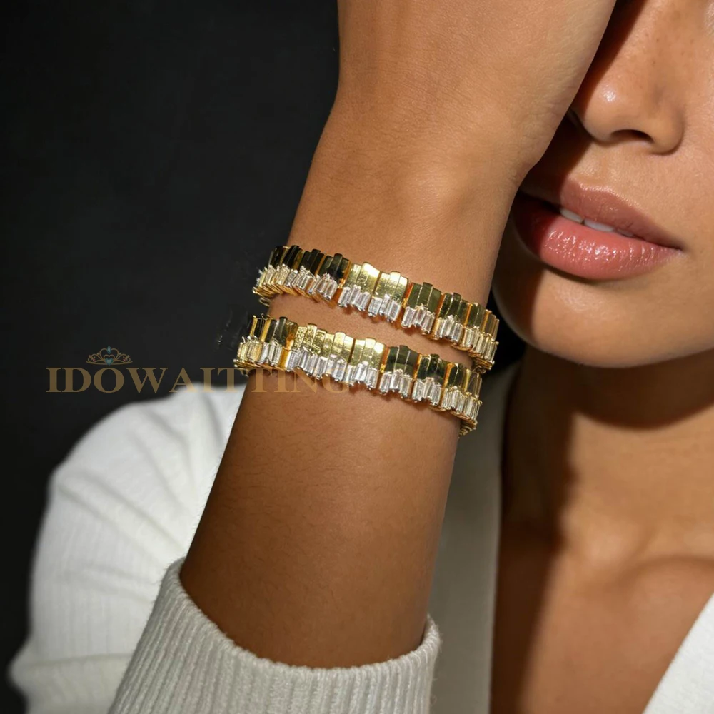2026 New Geometric Rectangle Shpaed Plain CZ Charm Tennis Chain Women Bracelet Gold Color
2026 New Geometric Rectangle Shpaed Plain CZ Charm Tennis Chain Women Bracelet Gold Color
