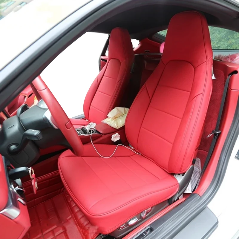 Custom Fit Car Seat Cover 2 Seats Durable Waterproof Nappa Leather for Porsche 718 Boxster 911 BMW Z4 Audi TT Jaguar F-Type
Custom Fit Car Seat Cover 2 Seats Durable Waterproof Nappa Leather for Porsche 718 Boxster 911 BMW Z4 Audi TT Jaguar F-Type