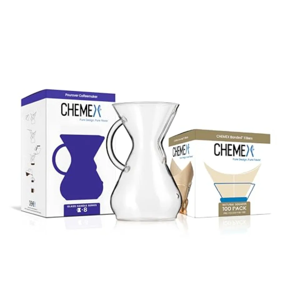 Bundle - 8-Cup Glass Handle Series - 100 ct Square Filters - Exclusive Packaging
Bundle - 8-Cup Glass Handle Series - 100 ct Square Filters - Exclusive Packaging