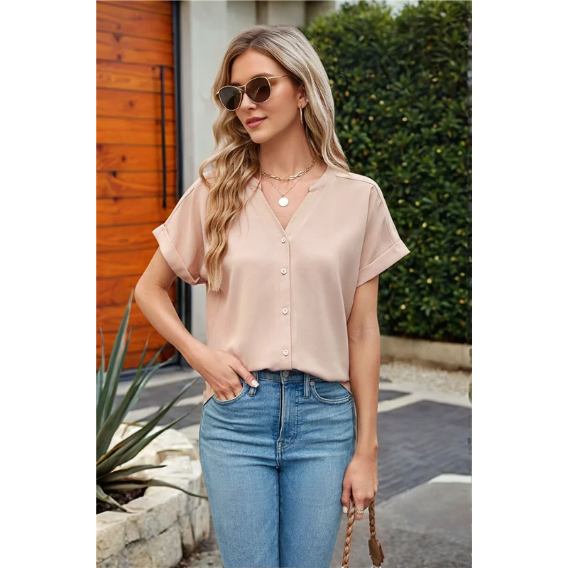【Party-Decoration】Womens Short Sleeve Shirts V Neck Collared Button Down Shirt Tops
【Party-Decoration】Womens Short Sleeve Shirts V Neck Collared Button Down Shirt Tops