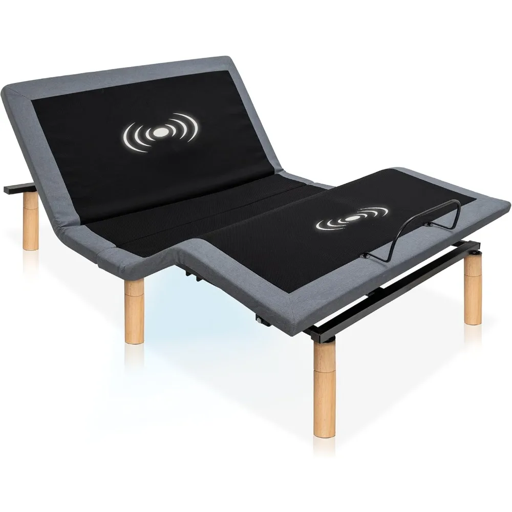 Adjustable Bed Frame with Massage Motors, 4 USB Ports, LED Light, 5-Minute Assembly, Multiple Preset Positions for Ultimate Com
Adjustable Bed Frame with Massage Motors, 4 USB Ports, LED Light, 5-Minute Assembly, Multiple Preset Positions for Ultimate Com