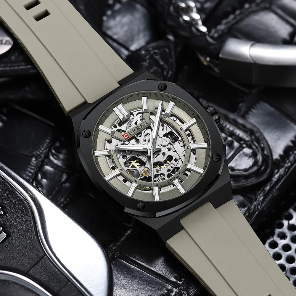 CURREN 8485 Automatic Mechanical Watches for Men Luminous Hands Waterproof Silicone Strap Business Men's Watch reloj hombre
CURREN 8485 Automatic Mechanical Watches for Men Luminous Hands Waterproof Silicone Strap Business Men's Watch reloj hombre
