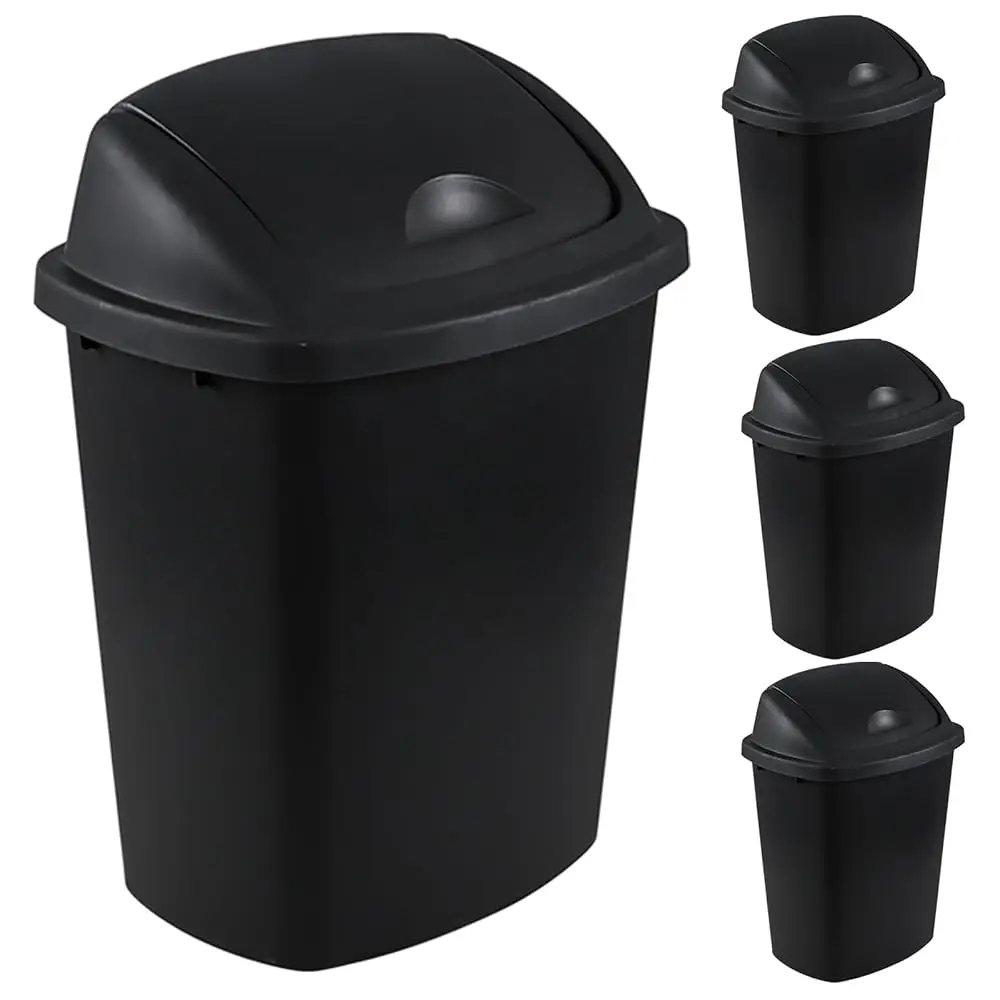 6 Gallon Plastic Kitchen Trash Can Swing Lid, 4 Pa Swing Top Waste Basket, Black
6 Gallon Plastic Kitchen Trash Can Swing Lid, 4 Pa Swing Top Waste Basket, Black