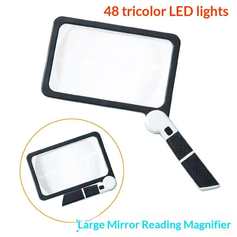 5X Handheld Reader Magnifier with 48 LED Illumination for Hobby and Book Study
5X Handheld Reader Magnifier with 48 LED Illumination for Hobby and Book Study