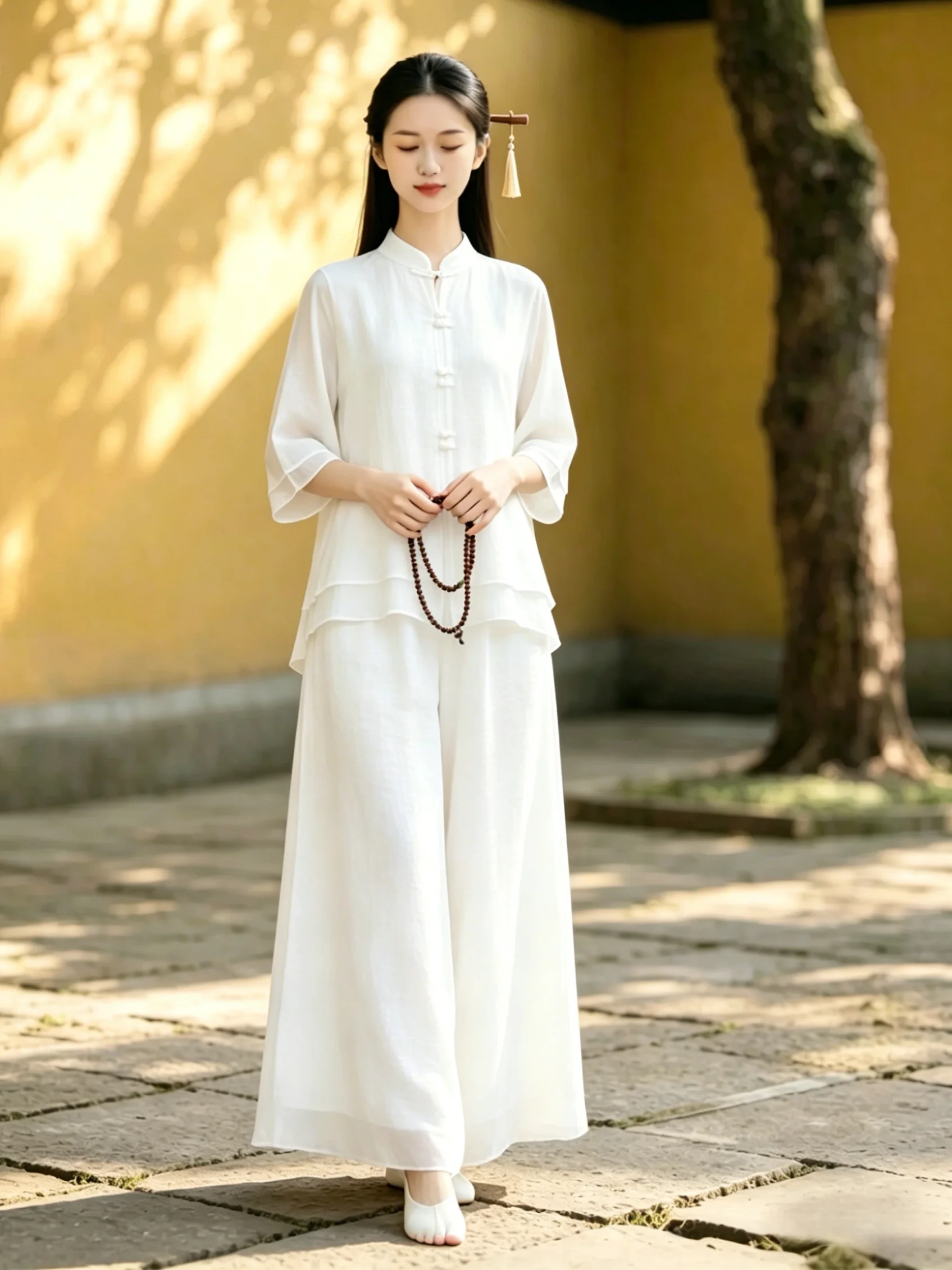 New Chinese Style Loose Cotton Linen Tea Shirt Set Women Summer Yoga Tai Chi Practice Clothes High Waist Pants Breathable
New Chinese Style Loose Cotton Linen Tea Shirt Set Women Summer Yoga Tai Chi Practice Clothes High Waist Pants Breathable