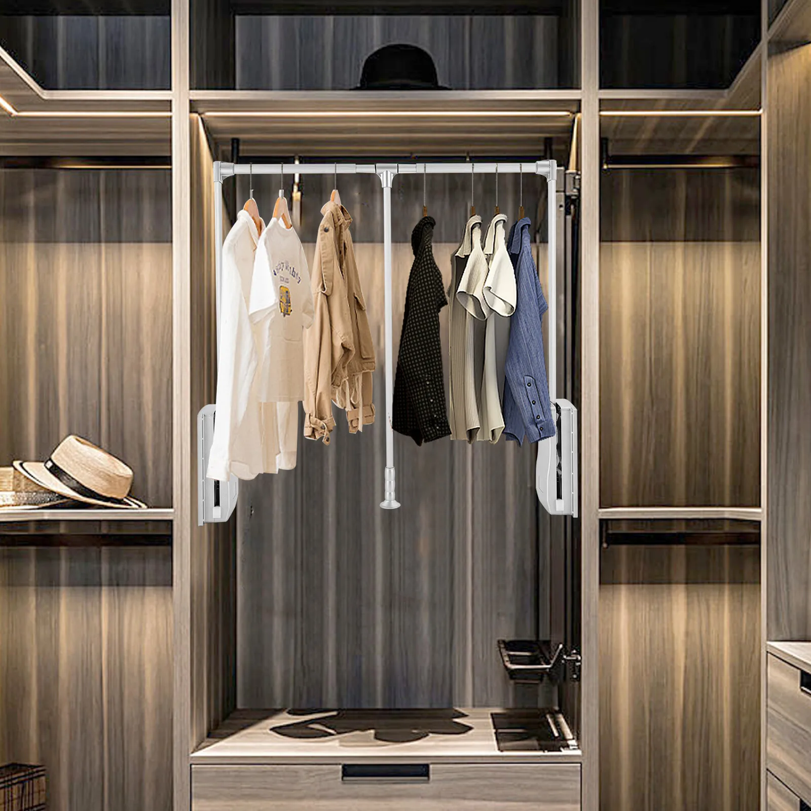 35-47 Inch Adjustable Closet Rod Closet Mounted Hanger Wall Mounted Hanging Rod
35-47 Inch Adjustable Closet Rod Closet Mounted Hanger Wall Mounted Hanging Rod