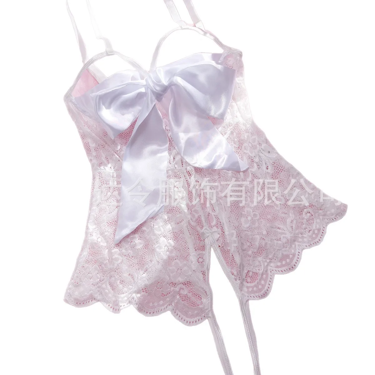 Solid Color V-Neck Bow & Lace Spliced Bodysuit
Solid Color V-Neck Bow & Lace Spliced Bodysuit