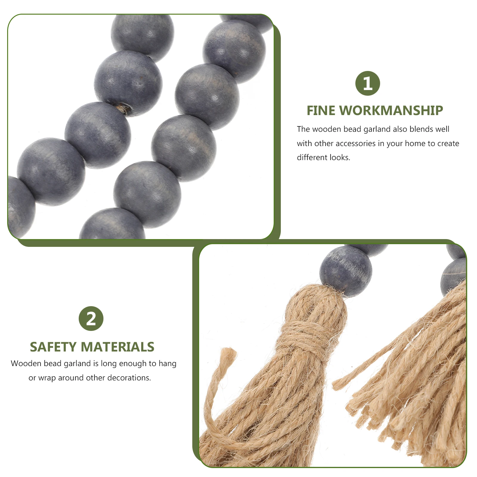 3pcs Wooden Beads Hemp Rope Tassel Decor Wood Bead String Hanging naments Home DIY Rustic Wood Beads s Style 
3pcs Wooden Beads Hemp Rope Tassel Decor Wood Bead String Hanging naments Home DIY Rustic Wood Beads s Style