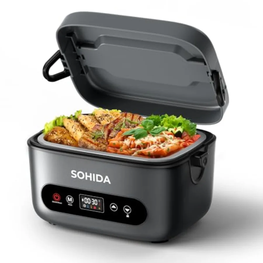 Portable cordless heated lunch box for office/car/truck use, stainless steel body, black color, 100W fast heating with 24000mAh
Portable cordless heated lunch box for office/car/truck use, stainless steel body, black color, 100W fast heating with 24000mAh