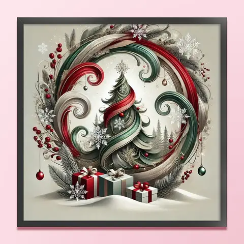 Xmas Printed Cross Stitch Kit DIY 11CT Embroidery Craft Set Home Decor Art