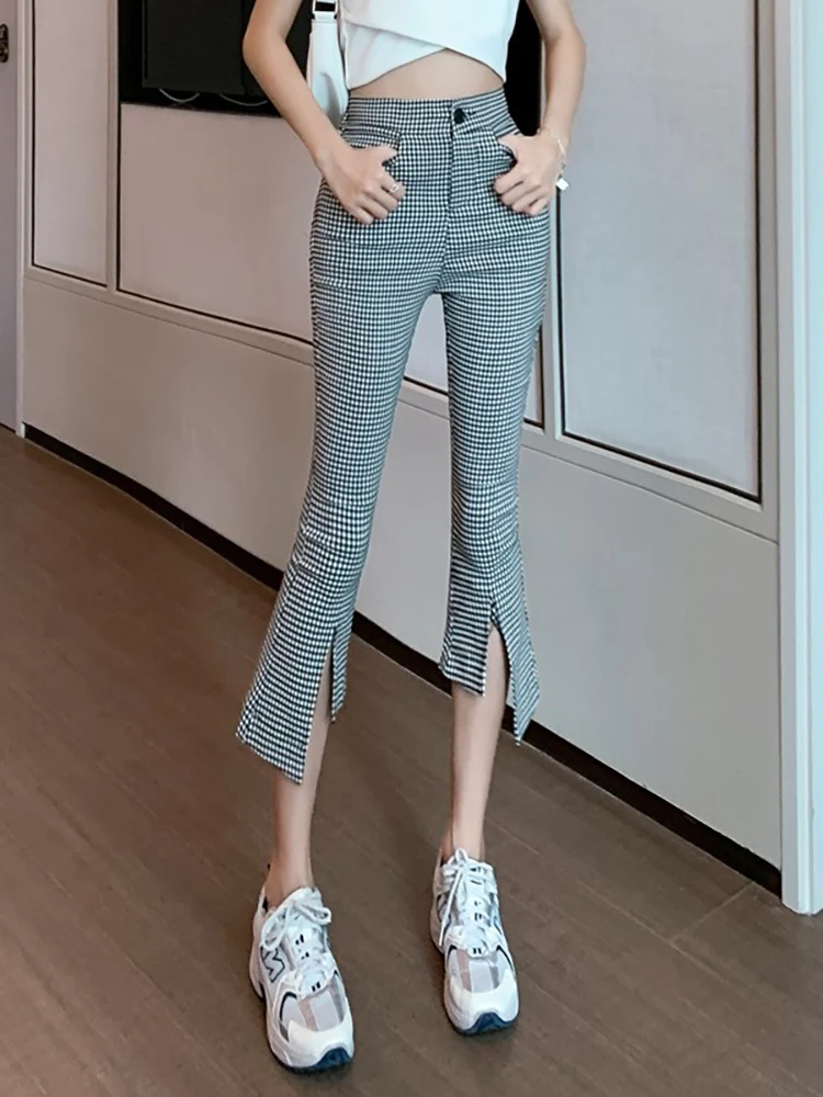 Ice Silk Seven-Foot Pants Women's Summer Thin Split Micro Flared Pants High Waist A-Line Casual Trousers for Short Women
Ice Silk Seven-Foot Pants Women's Summer Thin Split Micro Flared Pants High Waist A-Line Casual Trousers for Short Women
